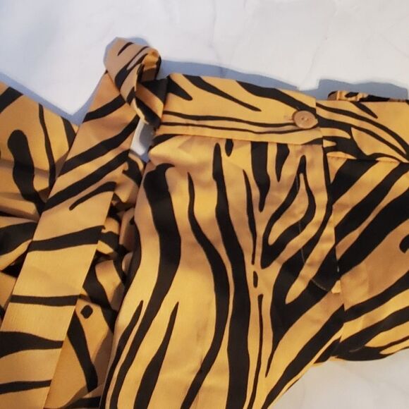 New York & Company Eva Mendes Women’s Pants XL Satin Animal Print Jogger - Picture 7 of 8
